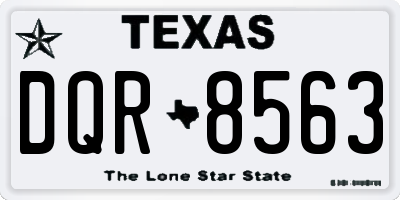 TX license plate DQR8563