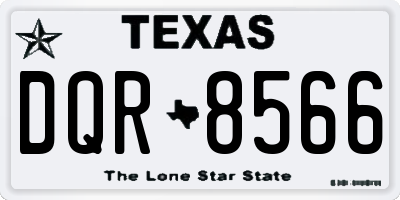 TX license plate DQR8566