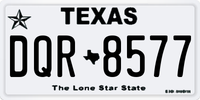 TX license plate DQR8577