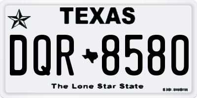 TX license plate DQR8580