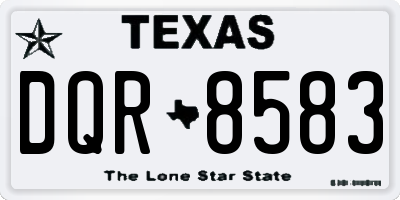 TX license plate DQR8583