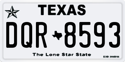 TX license plate DQR8593