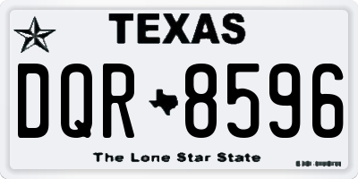 TX license plate DQR8596