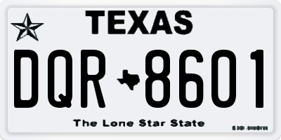 TX license plate DQR8601