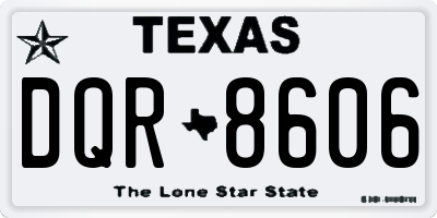 TX license plate DQR8606
