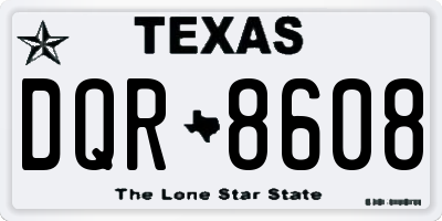 TX license plate DQR8608