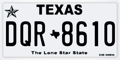 TX license plate DQR8610