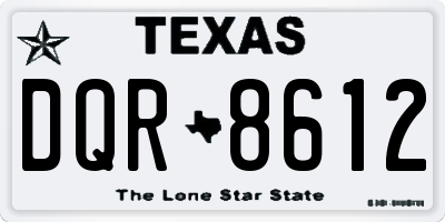 TX license plate DQR8612