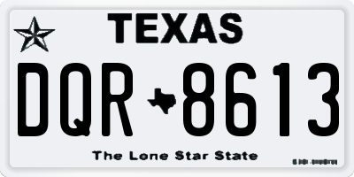 TX license plate DQR8613