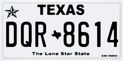 TX license plate DQR8614