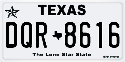 TX license plate DQR8616