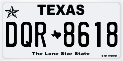 TX license plate DQR8618