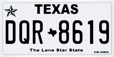 TX license plate DQR8619
