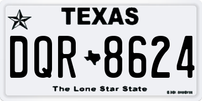 TX license plate DQR8624