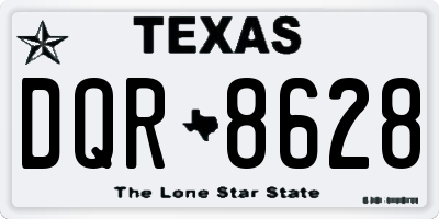 TX license plate DQR8628