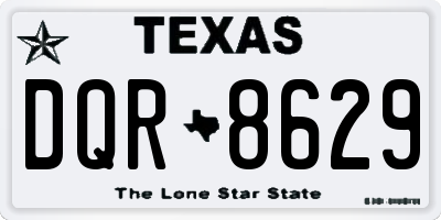 TX license plate DQR8629