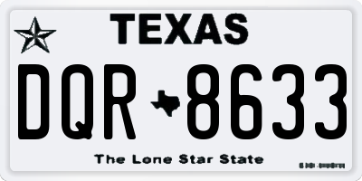 TX license plate DQR8633