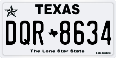 TX license plate DQR8634