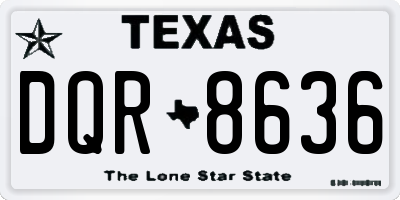TX license plate DQR8636