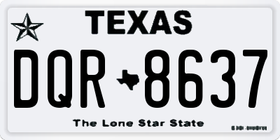 TX license plate DQR8637