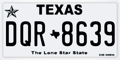 TX license plate DQR8639