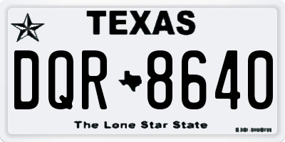 TX license plate DQR8640