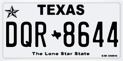 TX license plate DQR8644