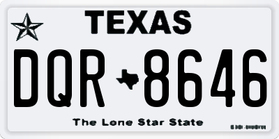 TX license plate DQR8646