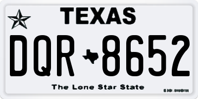 TX license plate DQR8652