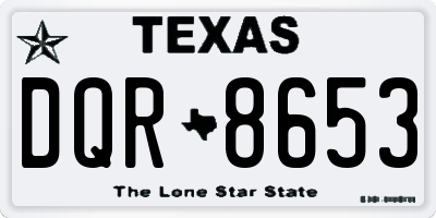TX license plate DQR8653