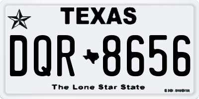 TX license plate DQR8656