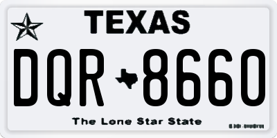 TX license plate DQR8660