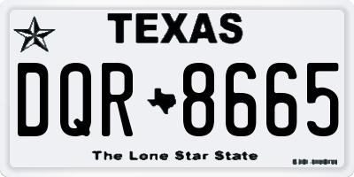 TX license plate DQR8665