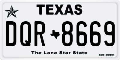 TX license plate DQR8669