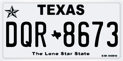 TX license plate DQR8673