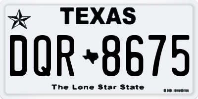TX license plate DQR8675