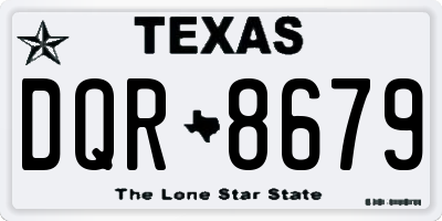 TX license plate DQR8679
