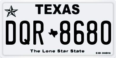 TX license plate DQR8680