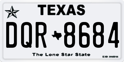 TX license plate DQR8684