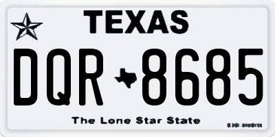 TX license plate DQR8685