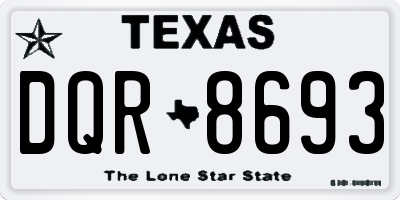 TX license plate DQR8693
