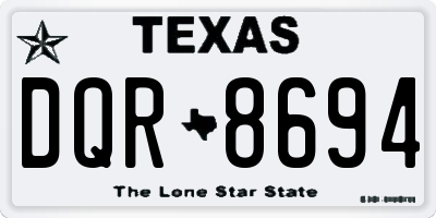 TX license plate DQR8694