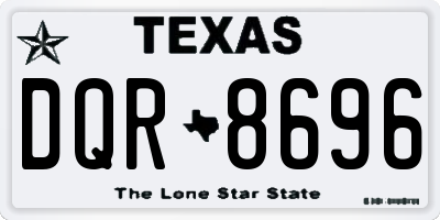 TX license plate DQR8696