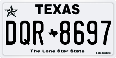 TX license plate DQR8697