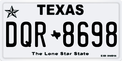TX license plate DQR8698