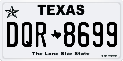 TX license plate DQR8699