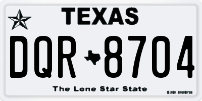 TX license plate DQR8704