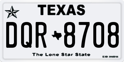 TX license plate DQR8708