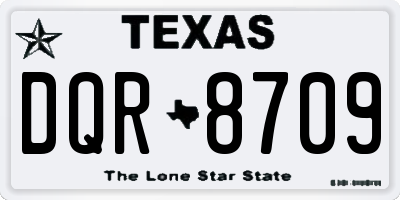 TX license plate DQR8709