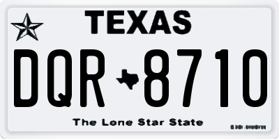 TX license plate DQR8710